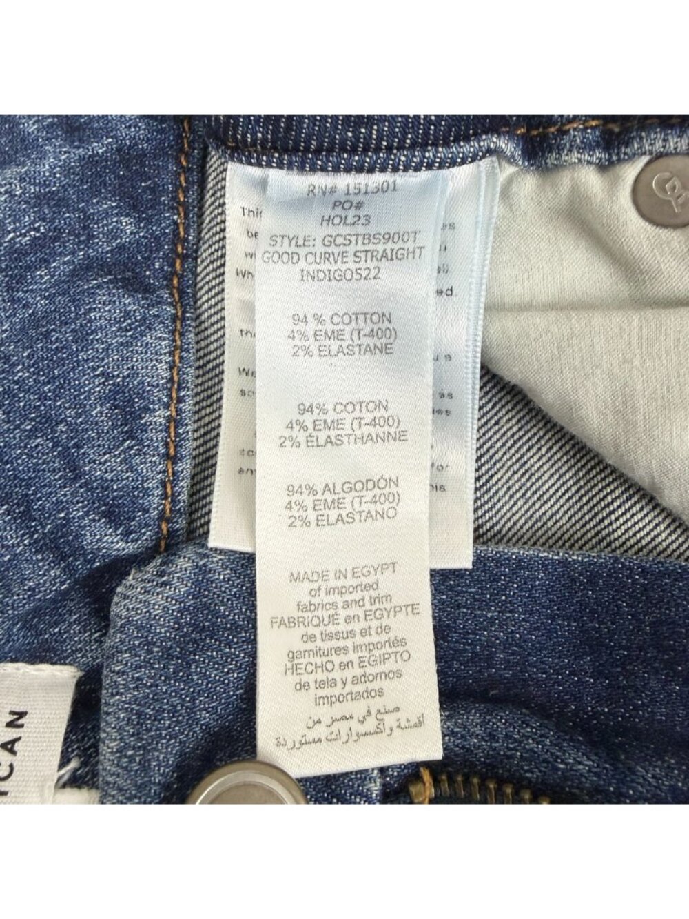 Good American Good Curve Step Hem Straight Leg Jeans Womens 2/26 Indigo Blue - Picture 8 of 11